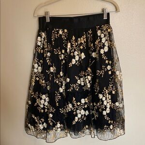 Express Black and Gold Embellished Bubble Skirt
